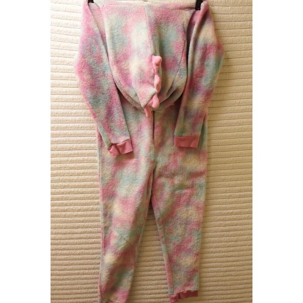 Bmagical Girls Size 7/8 Dinosaur Bodysuit Pajamas Tie Dye Sparkle Fleece Sleeper